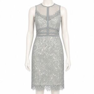 YaYa & Co‎ Dress Women Small Steel Blue Sheer Mesh Lace Feminine Boho Romantic